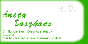 anita doszkocs business card